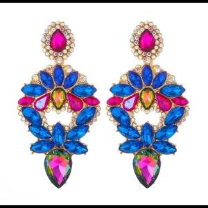 Colorful stylish stoned earrings.